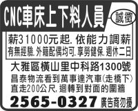 CNC車床上下料人員